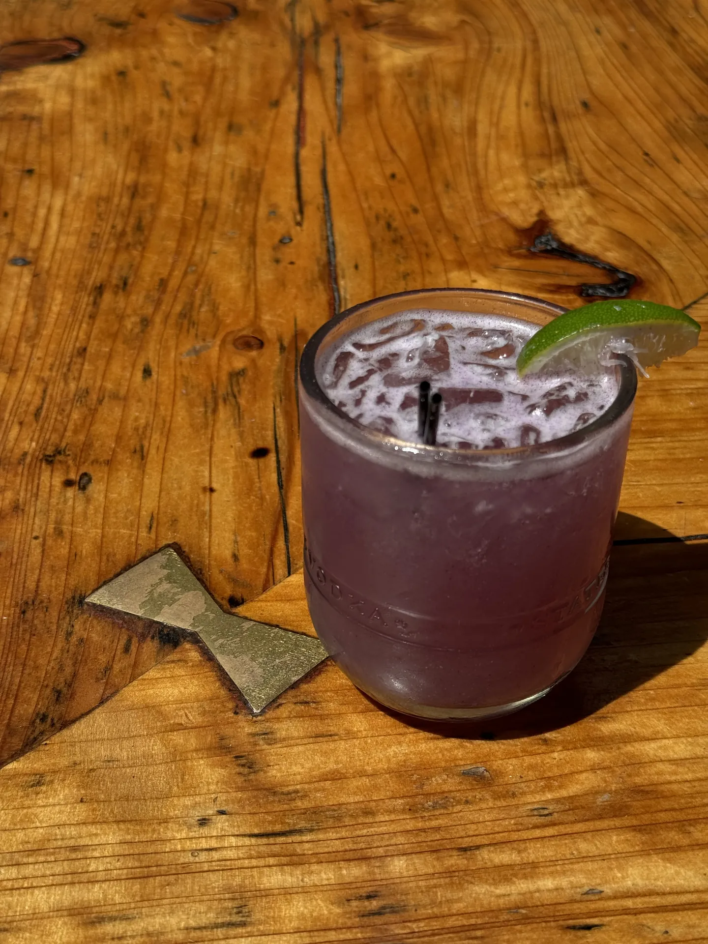 Handcrafted cocktail with lime at the GreenHouse bar in New Hope, PA