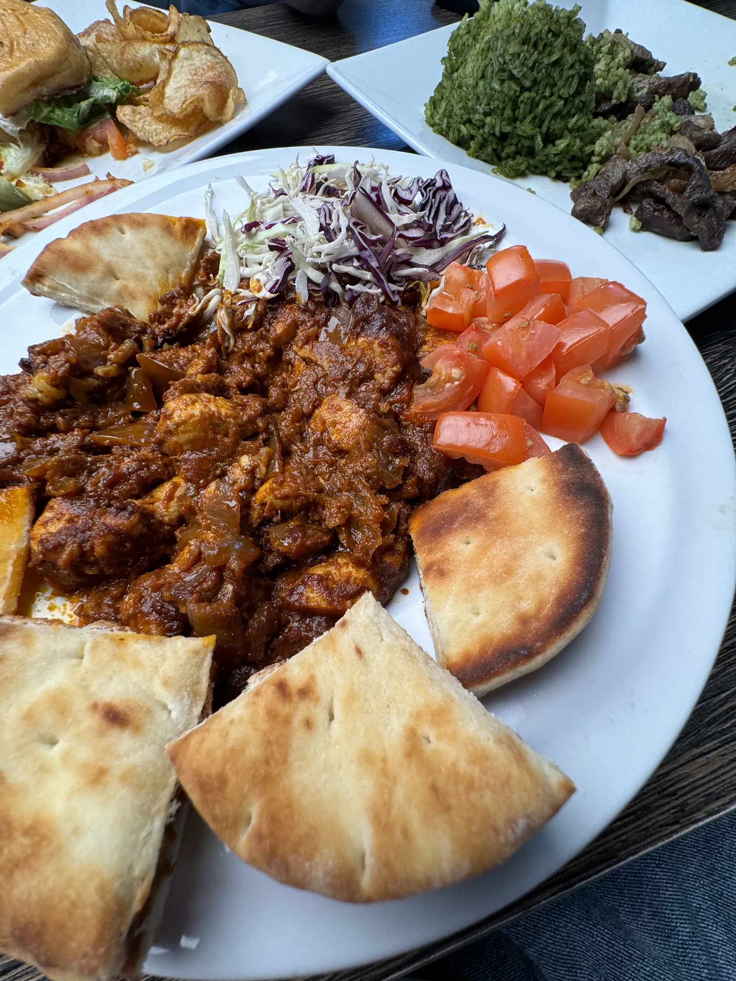 Spicy tikka masala with naan at GreenHouse in New Hope, PA