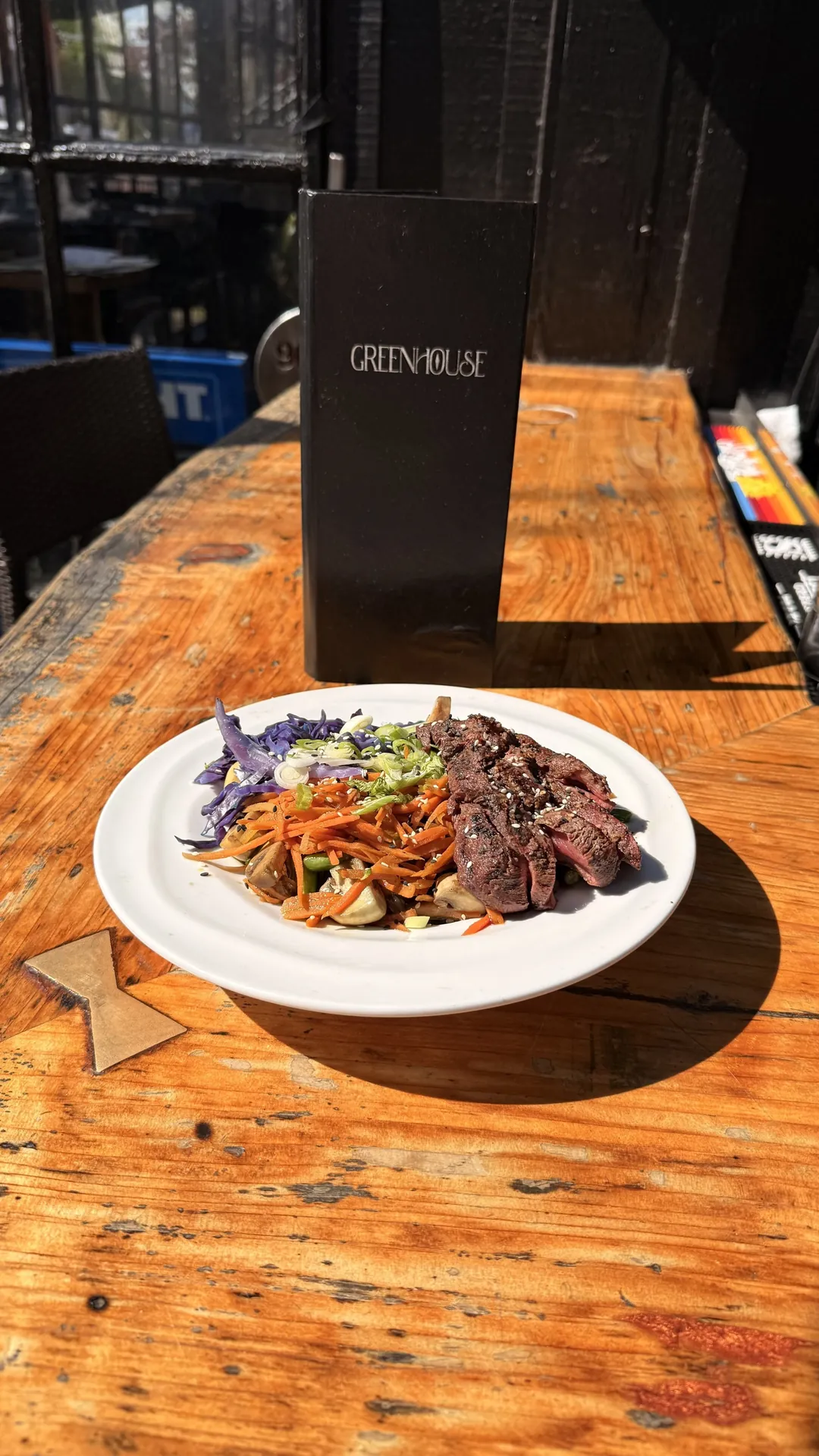 Sesame Lime Noodle Bowl with steak at GreenHouse in New Hope, PA